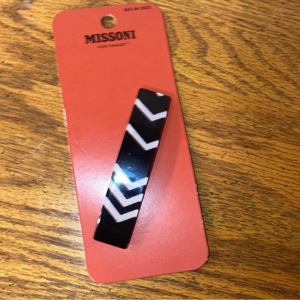 Missoni Headband & Barrett- Black & White Chevron - NWT & Vintage - Picture 2 of 4